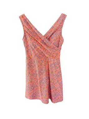 Land’s End Chlorine Resistant Tummy Control Surplice Wrap Swim Dress Size SM 6/8